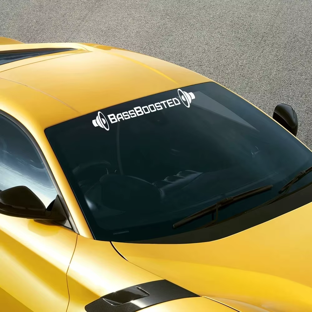 Autocollant de voiture amusant BassBoosted Bass Boosted, autocollant en vinyle créatif, décoration de carrosserie de moto et de voiture en PVC, accessoires