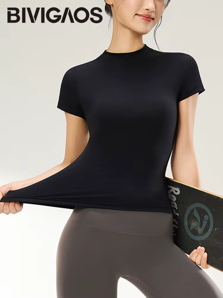 BIVIGAOS T-shirt de sport d'été pour femme