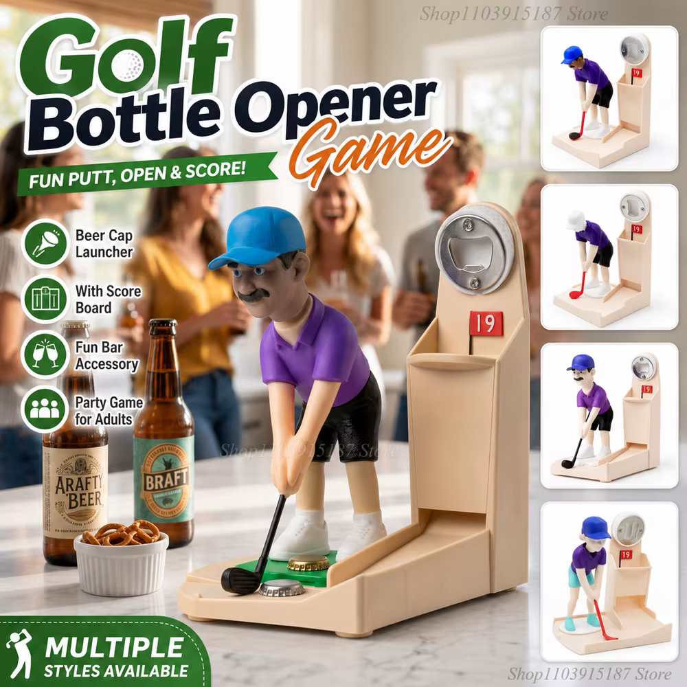 Jeu d'ouvre-bouteille de golf, jeu de lancer de capsules de bière avec tableau de scores, accessoires de bar amusants pour la maison, décoration de cave des hommes, fête