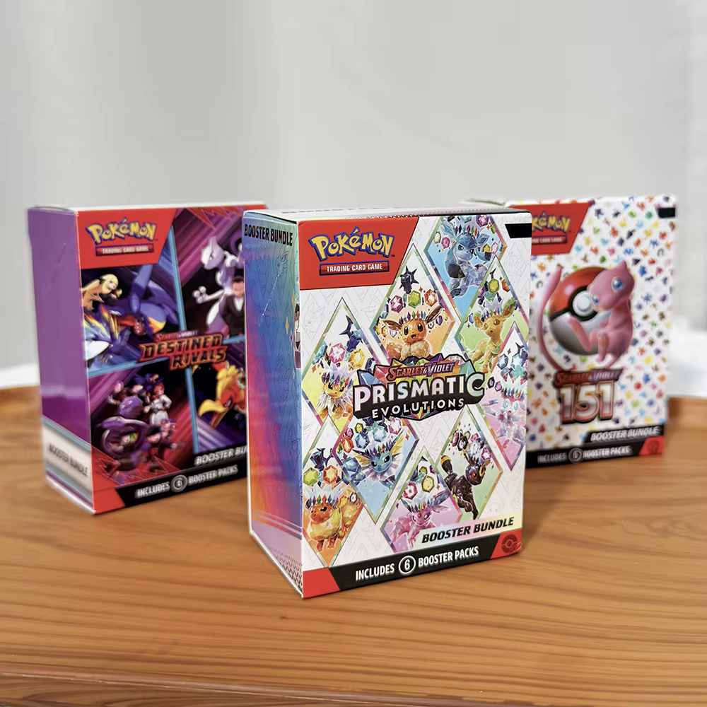Lot de cartes Pokémon v10, paquet de boosters Destined Rivals Prismatic Evolutions Scarlet Violet 151, collection de cartes boosters anglaises, cadeaux