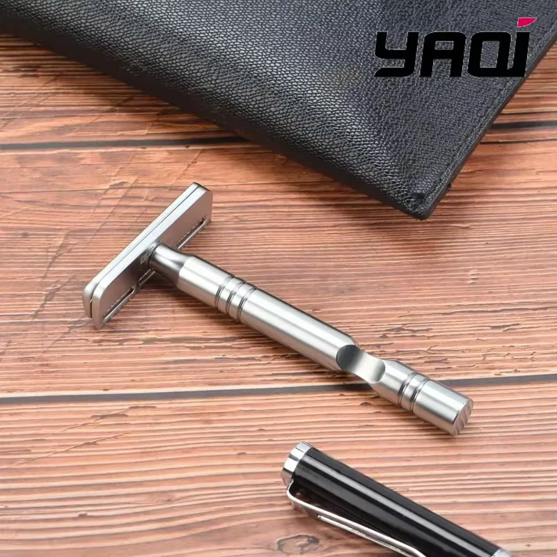 Rasoir YAQI couleur Chrome mat lame AC Excalibur à un seul tranchant hommes rasage sécurité rasoir à collectionner rasoir à barbe