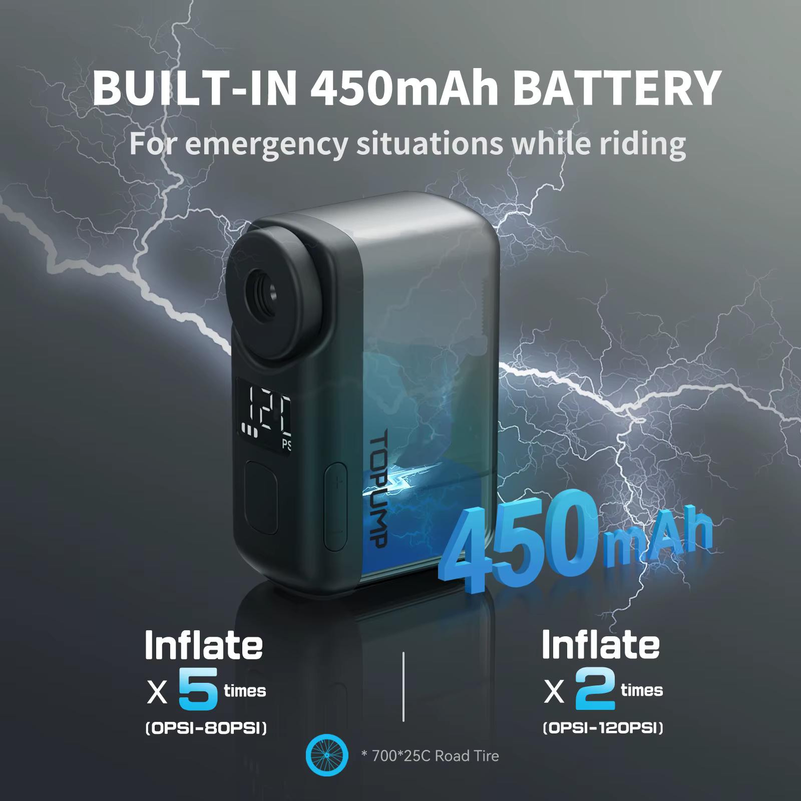 TB2PRO – Mini pompe de gonflage de pneus de vélo, écran LED, batterie Rechargeable 120psi, accessoires de vélo, petite pompe pour balle de sport