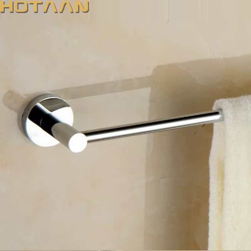 HORound-Barre porte-serviettes de bain en laiton massif, qualité chromée, porte-serviettes mural, barre de toilette HOProducts