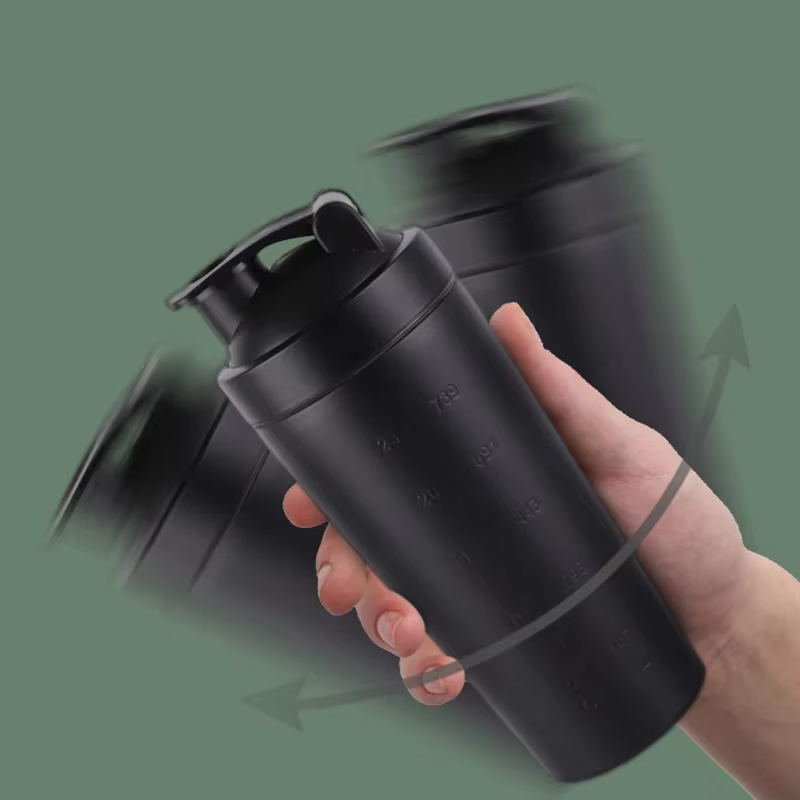 Bouteille Shaker Portable en acier inoxydable