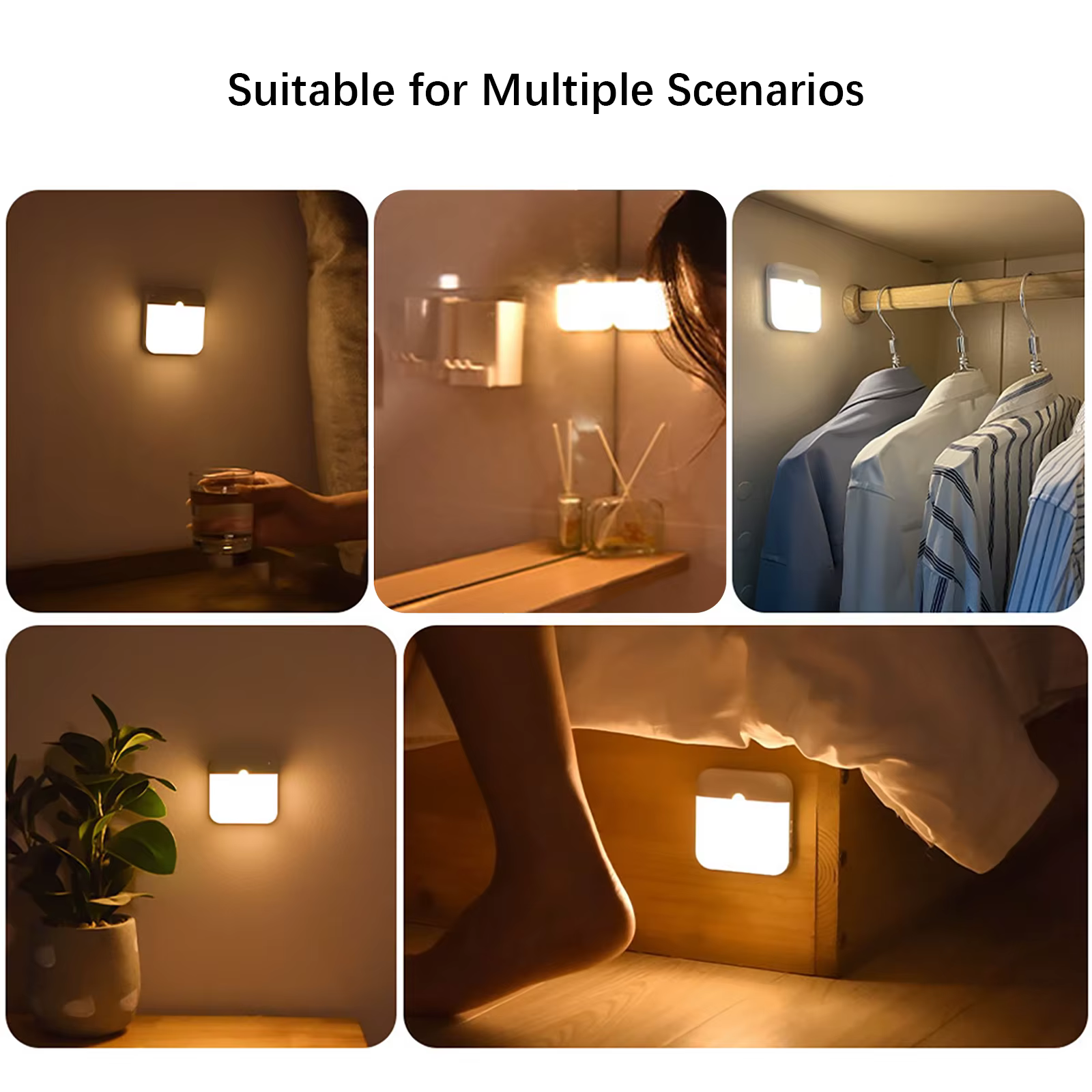 Veilleuse LED sans fil, lanterne avec capteur de mouvement humain, applique murale Rechargeable, pour Camping, escaliers d'été, placard, cuisine, toilettes