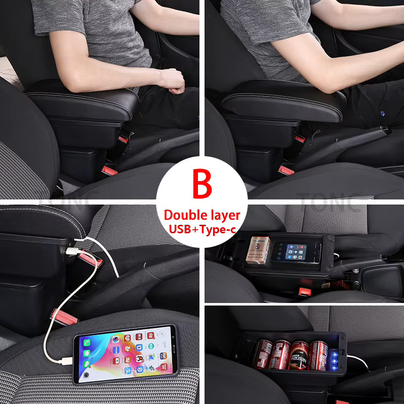 Accoudoir pour Seat Ibiza pour Ibiza MK4 IV 6J 2008 – 2017, conception intérieure de Console de voiture, boîte de rangement d'accoudoir noir, accessoires de voiture