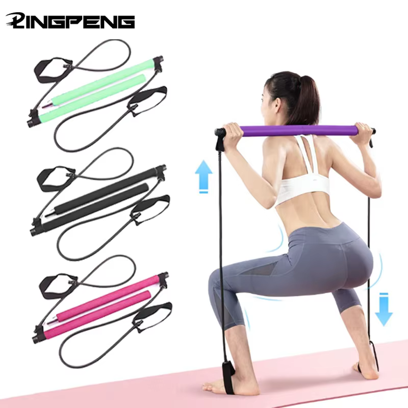 Barre de Pilates multifonctionnelle avec corde de tension d'expansion thoracique de yoga