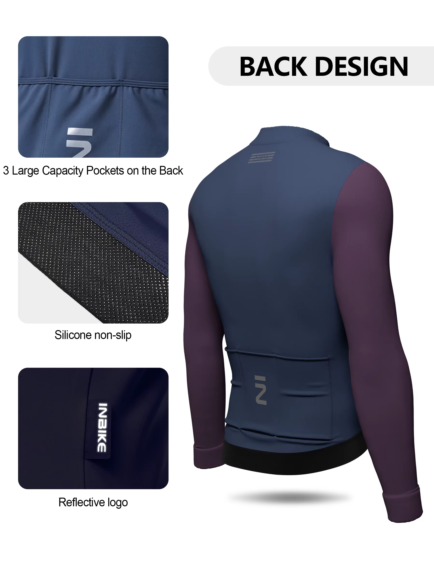 INBIKE hiver vestes de cyclisme pour hommes thermique polaire vélo maillot pour temps froid équitation coupe-vent