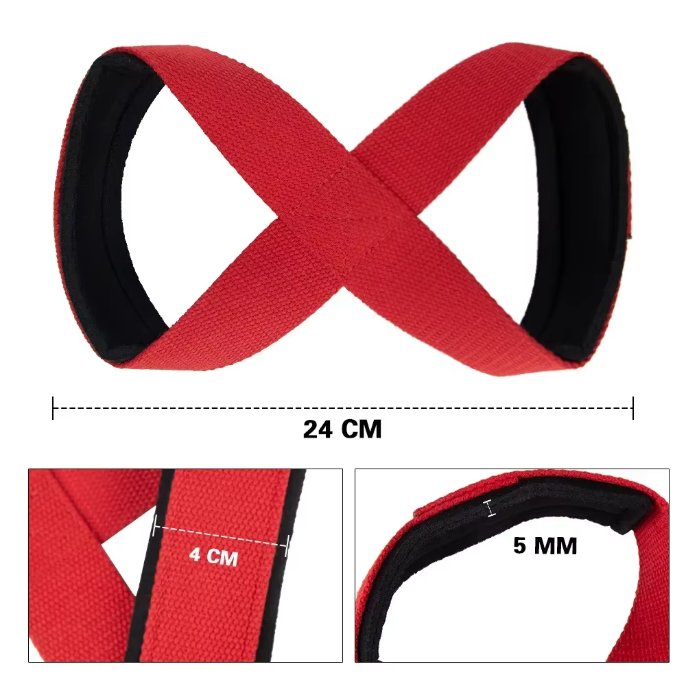 2 pièces rembourré Figure 8 sangles Deadlift haltérophilie