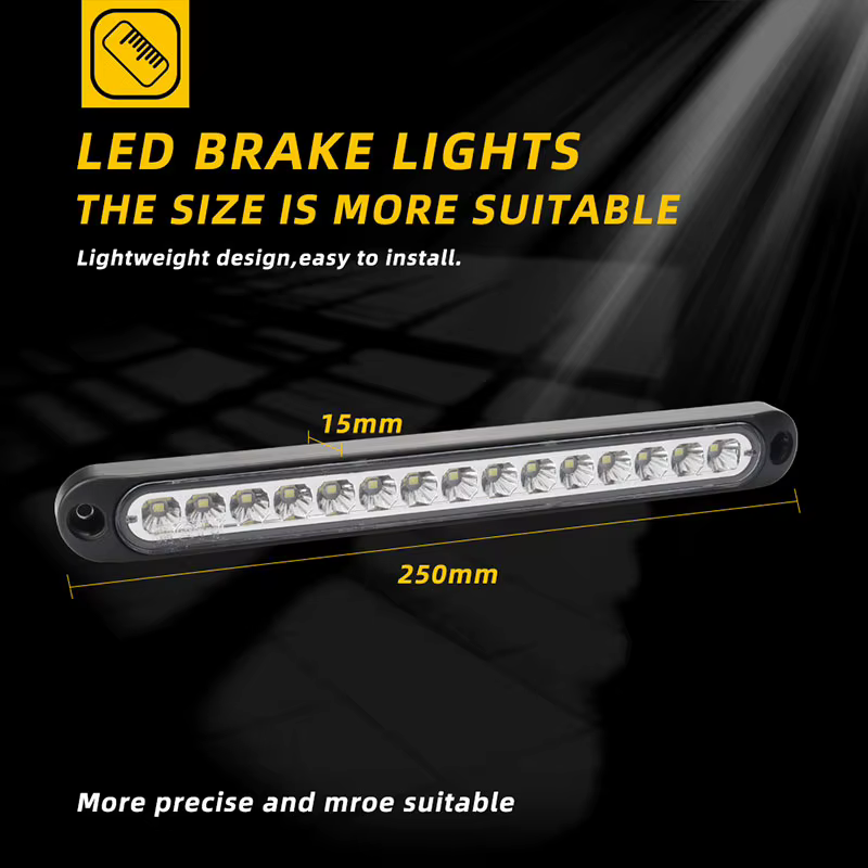 Barre lumineuse de position latérale LED pour camion, 12V-24V, feu stop, voyant d'avertissement pour remorque, indicateur externe automatique, feu arrière 15SMD