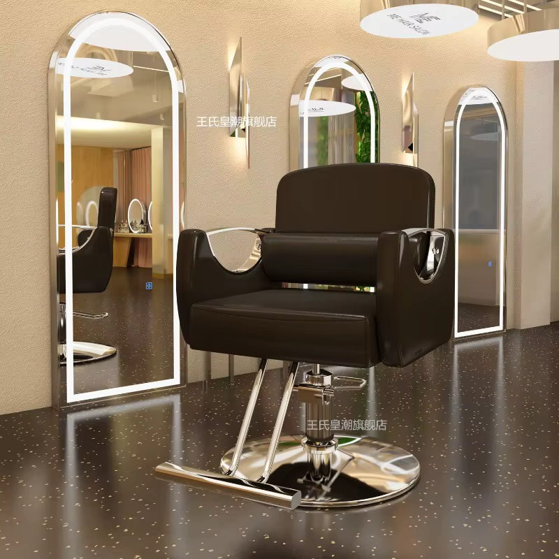 Design beauté chaise de barbier professionnel salon de coiffure plancher élégant chaise de barbier fauteuil esthétique Fotele Fryzjerskie accessoires
