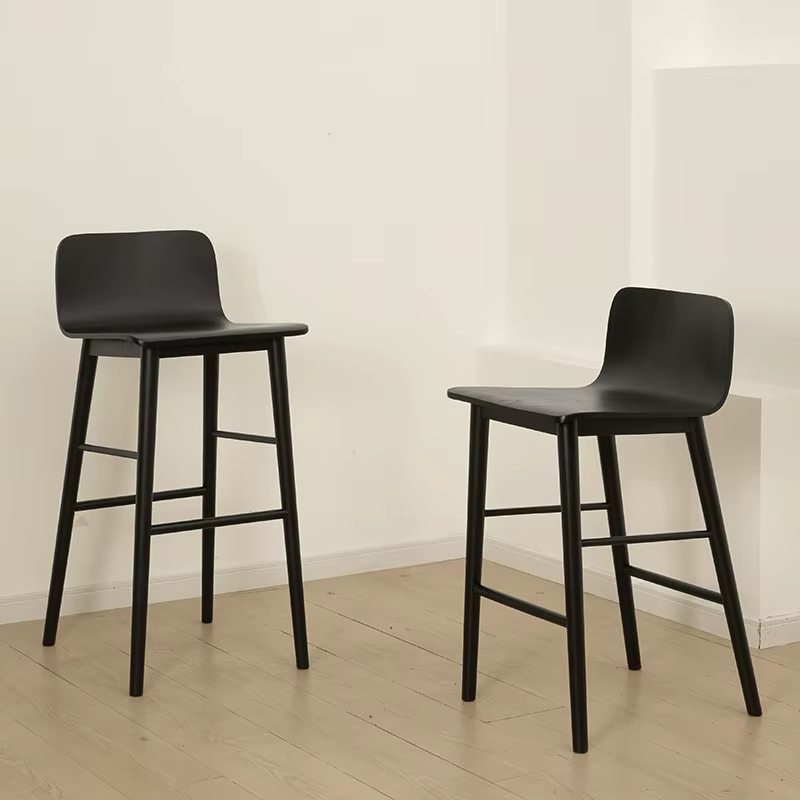 Tabouret de Bar en bois massif de styliste américain moderne, siège haut minimaliste, tabouret de comptoir Vintage du milieu du siècle pour la maison