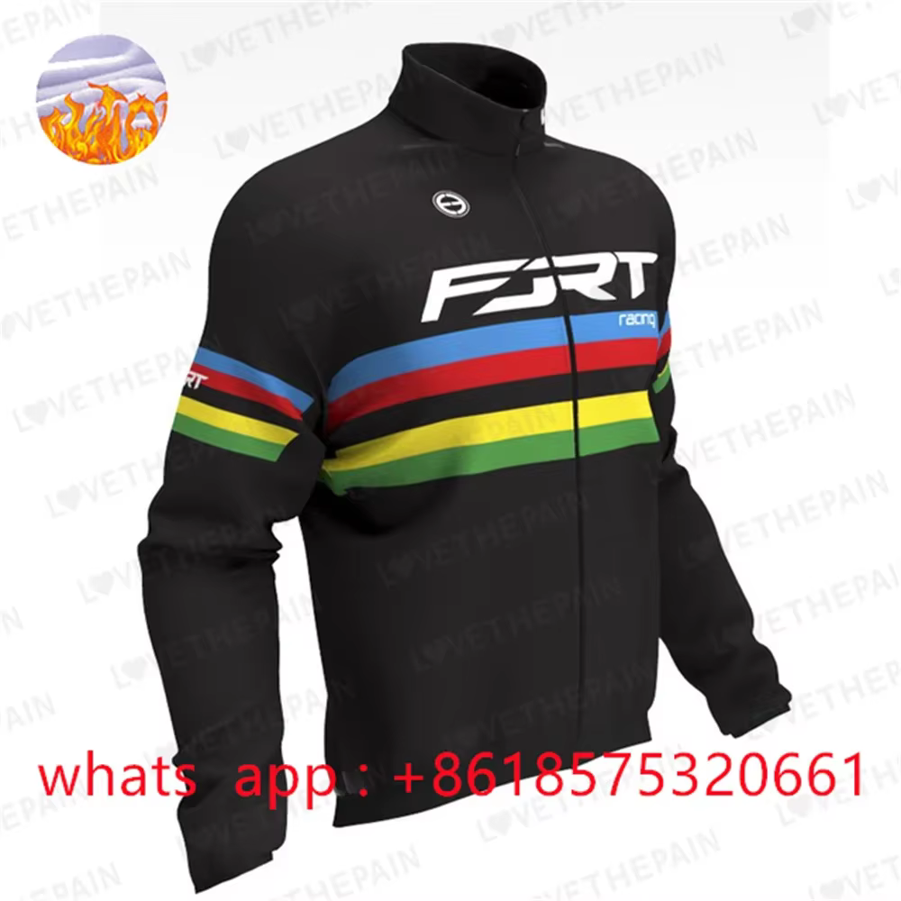 Veste de cyclisme de course d'hiver en polaire thermique à manches longues