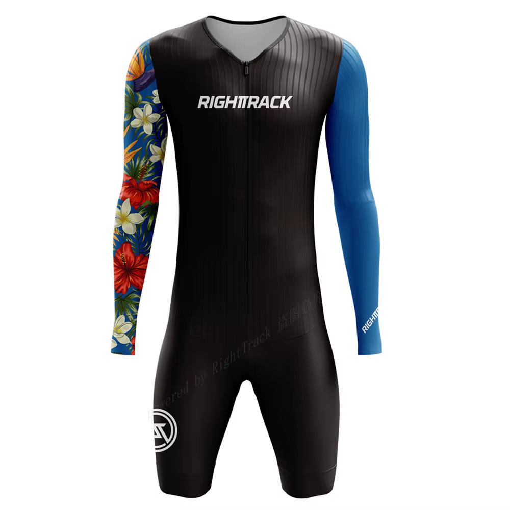 Righttrack Sport hommes cyclisme combinaison Performance à manches longues séchage rapide Protection Uv Speedsuit Trisuit vélo de route vtt vêtements