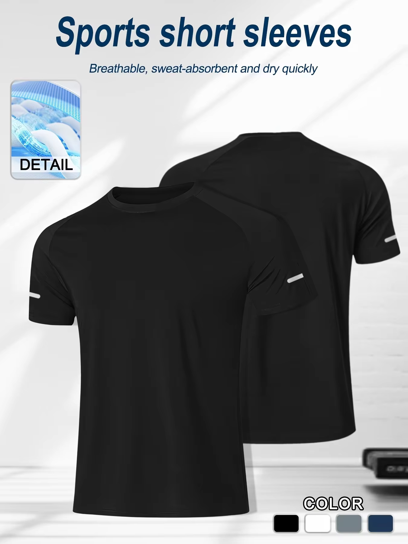 Vêtements de Fitness, T-shirt de sport à manches courtes en soie glacée pour hommes