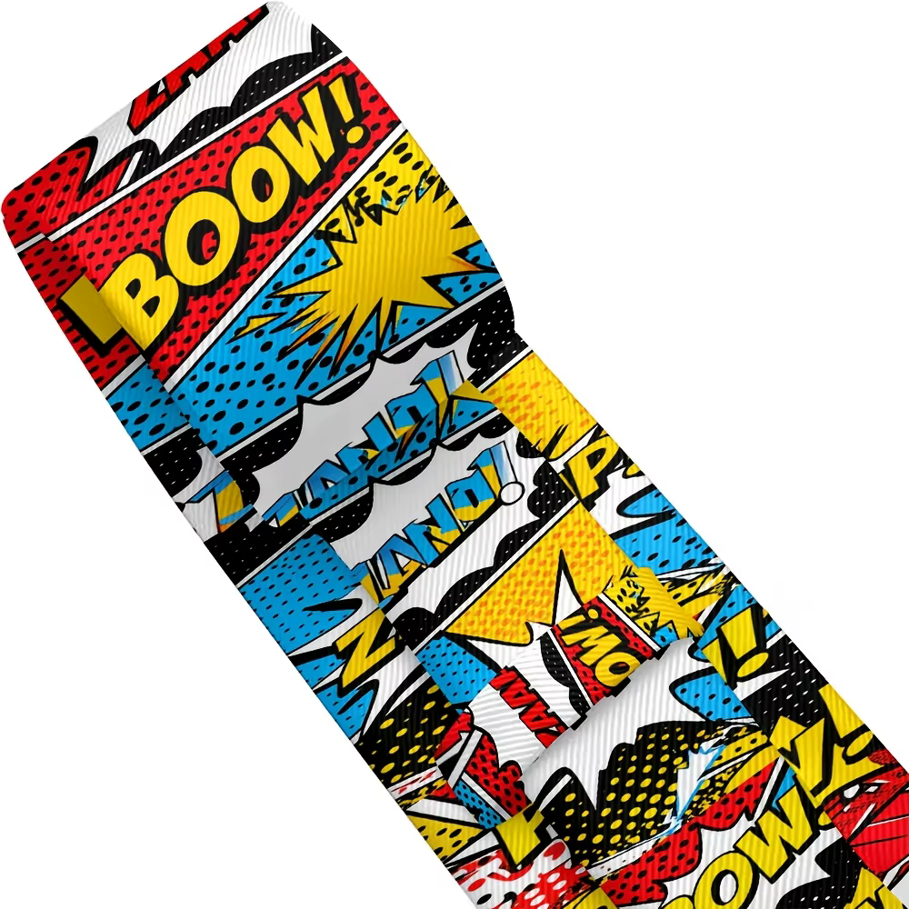 Cravate à imprimé de bande dessinée, un accessoire de mode décontracté et doux, facile à nettoyer, idéal comme cadeau pour les fêtes