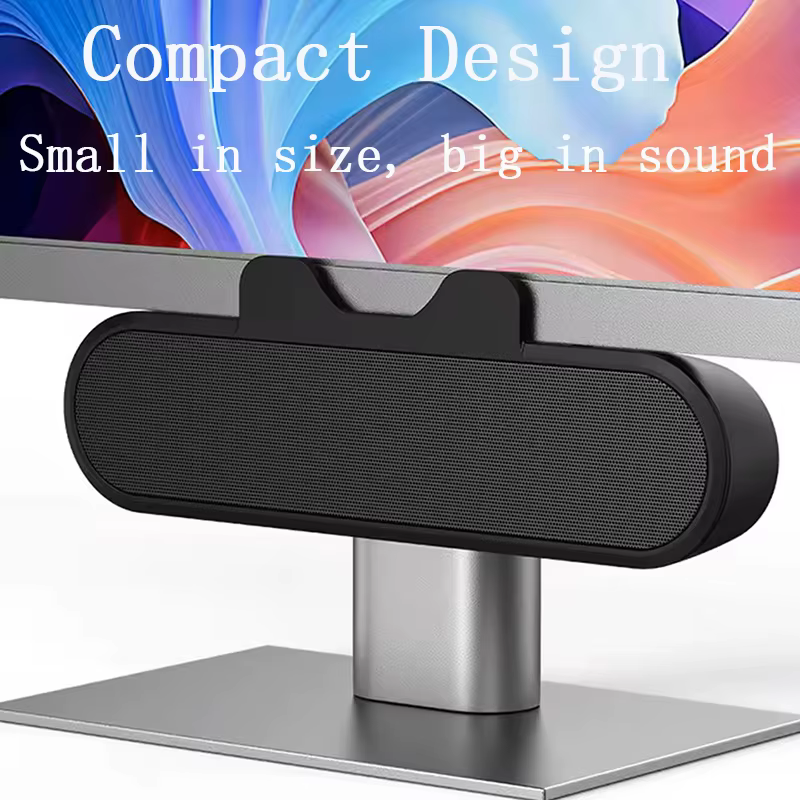 Barre de son portable mini USB filaire pour ordinateur, TV, PC, ordinateur portable, bureau, avec clip, caisson de basses, enceinte musicale