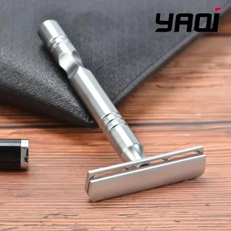 Rasoir YAQI couleur Chrome mat lame AC Excalibur à un seul tranchant hommes rasage sécurité rasoir à collectionner rasoir à barbe