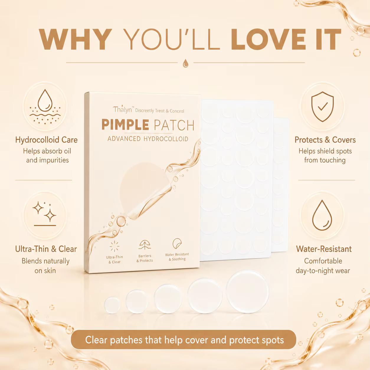 288 Patchs Anti-Acné à l'Acide Salicylique, Autocollants Hydrocolloïdes Blancs pour Boutons, Couvre-Imperfections Invisibles, Soin des Taches Cutanées du Visage