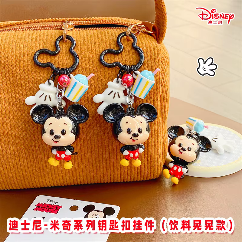 Porte-clés Disney authentique, figurines mignonnes Mickey, Minnie, Goofy, Donald, Daisy, Pluto, pendentif anime, breloque de sac Kawaii, accessoire pour clés