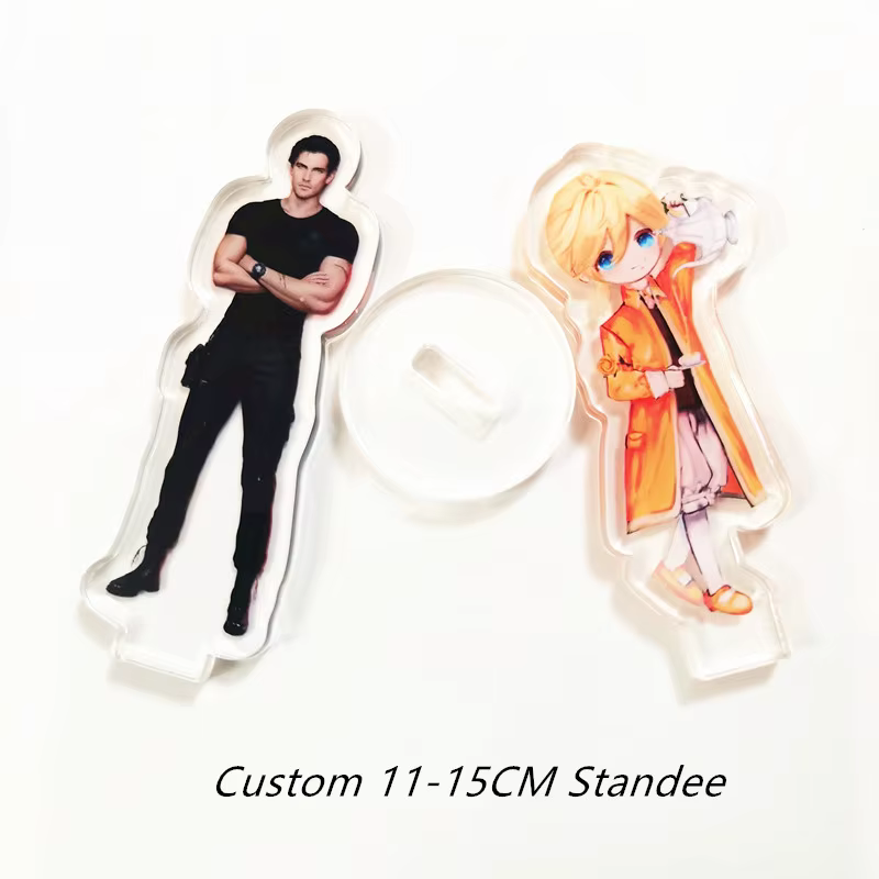 Support debout en acrylique transparent personnalisé, décoration de bureau personnalisée, anime HD brodé, accessoires de dessin animé personnalisés, signe de support