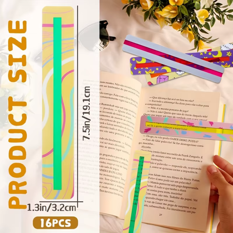 16/32 pièces de barres de lecture guidée, marque-pages superposés colorés pour aider les personnes atteintes de dyslexie, règle de suivi de lecture, outils de lecture pour TDAH