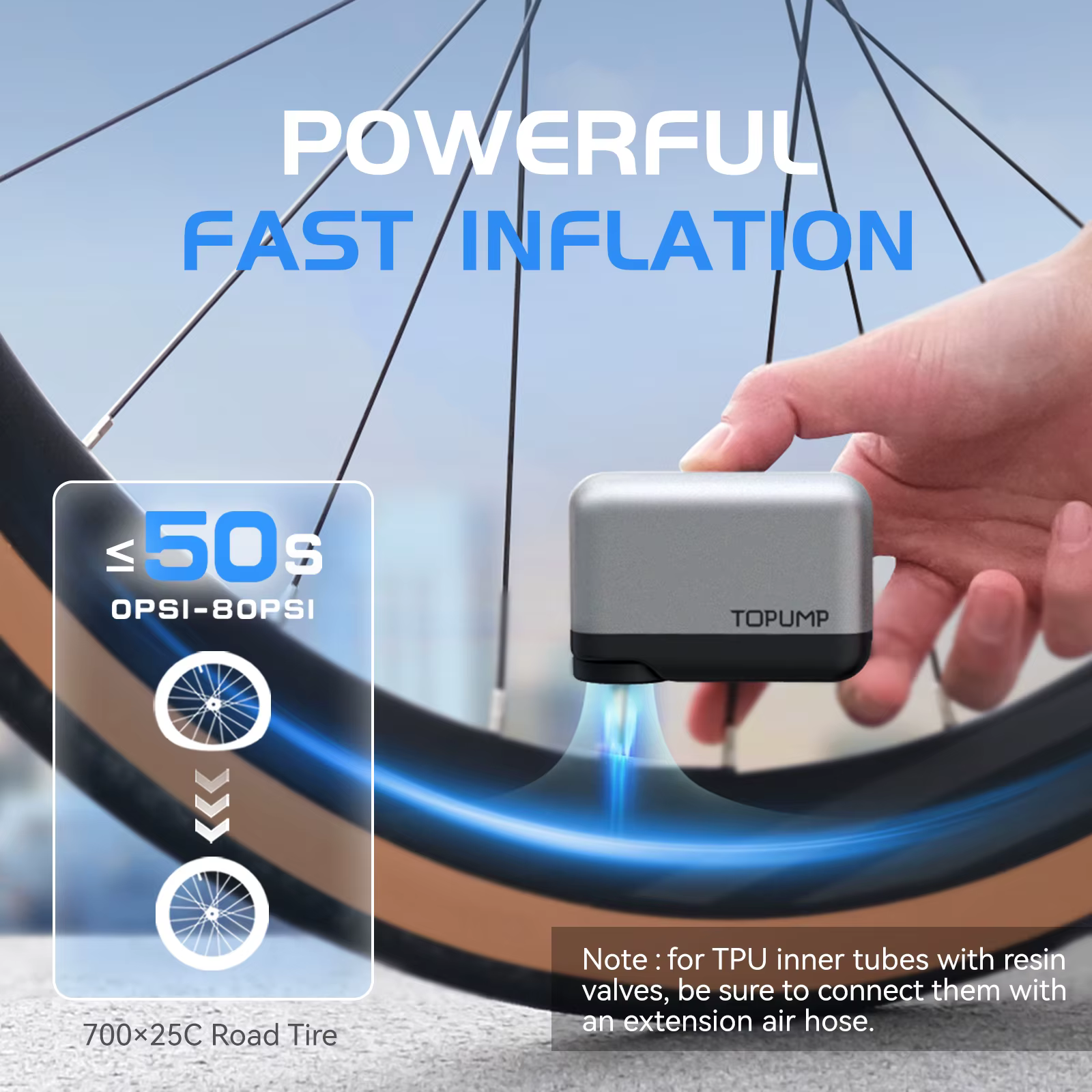 TB2 Mini pompe à vélo gonfleur de pneus 120PSI batterie Rechargeable maximale accessoires de vélo Valve Schrader Presta petite pompe