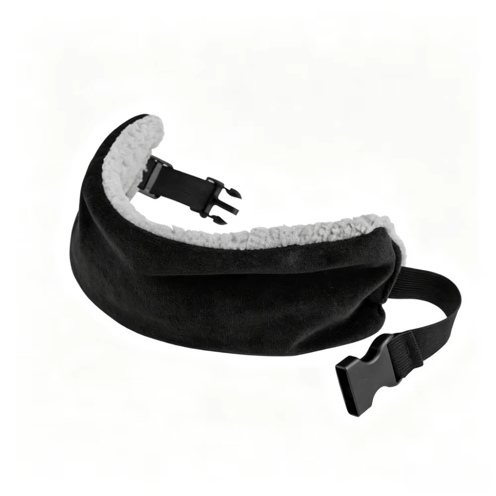 Essentiels de voyage : Masque de voyage ajustable, Sangle de soutien ergonomique multifonctionnelle pour la tête, Coussin de nuque souple et compact pour voitures