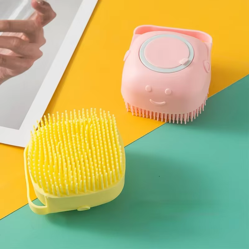 Brosse de massage et de toilettage pour animaux de compagnie : shampoing, brosse de bain, peigne de massage pour chiots et chats, brosses douces pour le bain