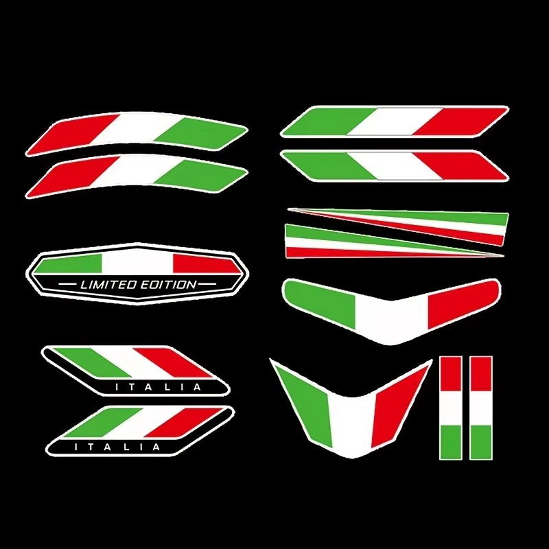 Autocollant drapeau italien, 13 pièces, Badge de décoration, accessoires de voiture italiens pour moto, voiture, vélo, camion