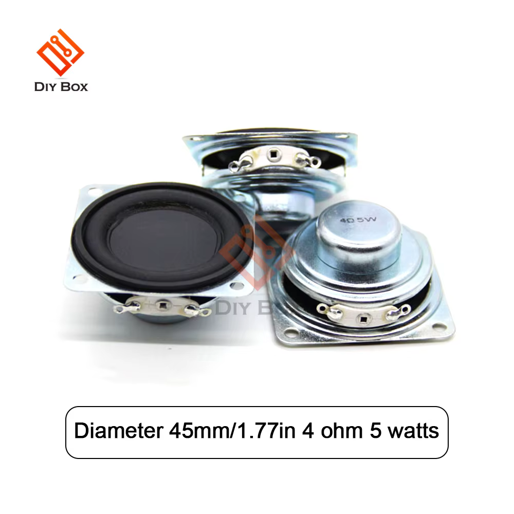 Mini haut-parleurs portables, gamme complète, côté caoutchouc, haut-parleur magnétique NdFeB, son, cinéma maison, 45mm, 4 Ohm, 5W