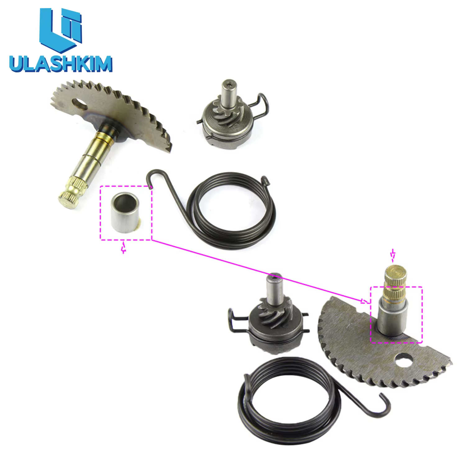 Kit d'arbre de démarreur pour Scooter GY6 50cc 80cc 139QMB 139QMA, kit d'installation de griffe de démarreur de moteur 350g