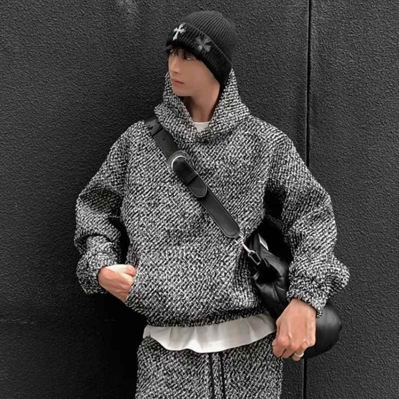 ChimNiche-Sweat à capuche en velours trempé pour hommes
