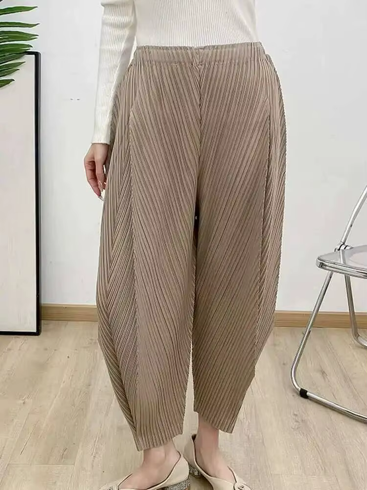 Pantalon sarouel plissé pour femme