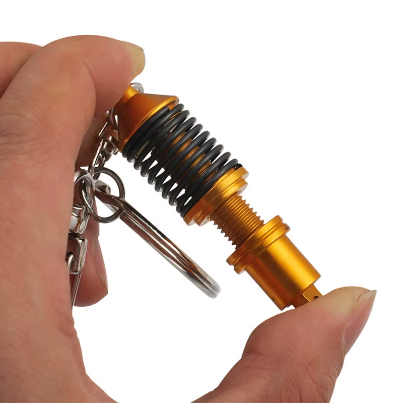 Porte-clés Amortisseur de Voiture, Modèle Métallique de Suspension d'Amortisseur pour Modification Automobile, Pendentif Clé, Cadeau pour Concessionnaires 4S