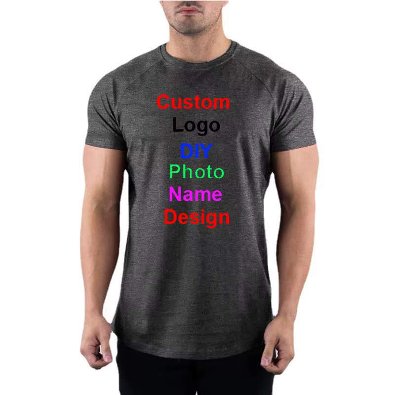 T-shirt à manches courtes en coton à col rond pour hommes
