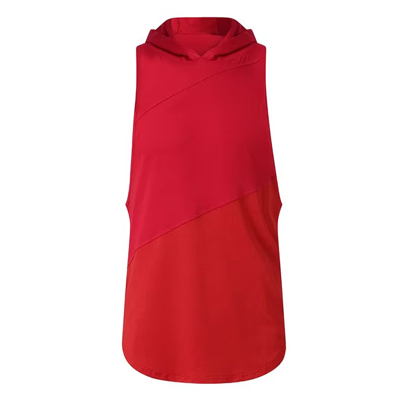 Musculation coton gilet à capuche débardeurs hommes salle de sport chemise sans manches Fitness