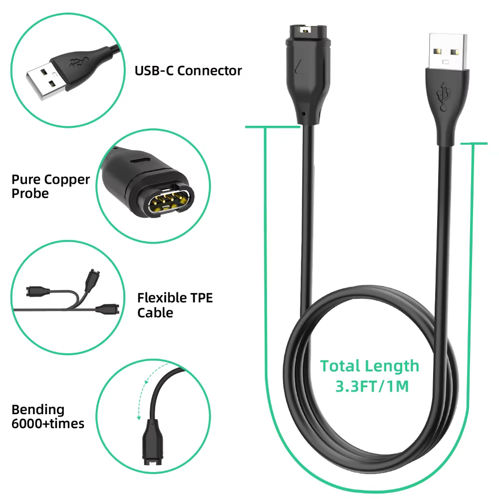 Chargeurs de remplacement adaptés à Garmin Approach S70 S60 S42 S40 S12 S10 G12
