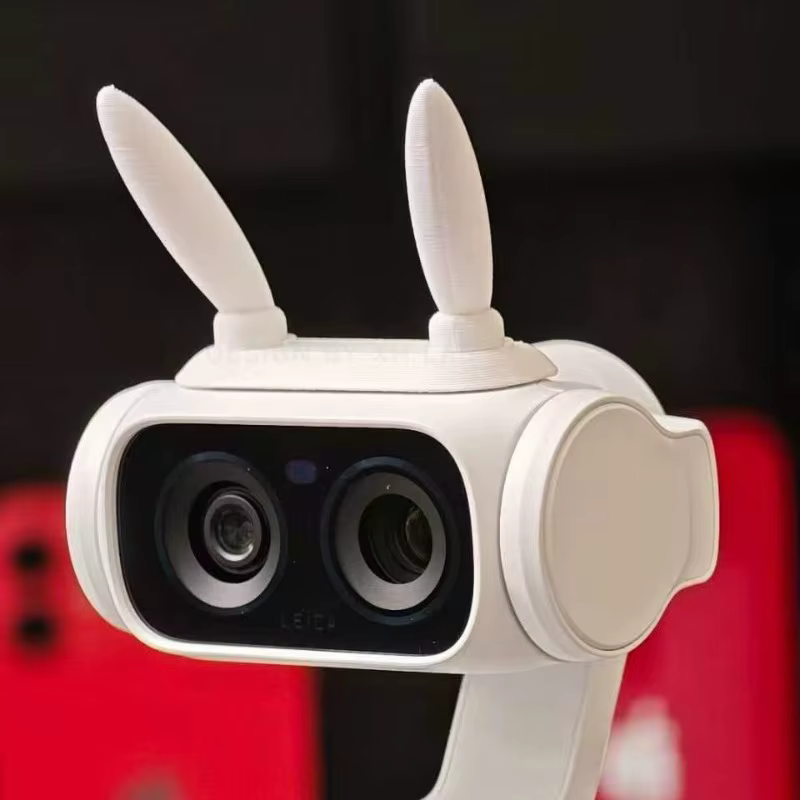 Accessoire décoratif mignon avec oreilles de lapin roses et base magnétique pour Insta360 Luna Ultra, style blogger, ornement adorable pour la prise de vue de vlogs