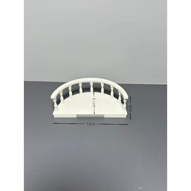 Balustrade de balcon miniature, accessoires pour maison de poupée, échelle 1:12, clôture de balcon incurvée pour décoration extérieure de maison de poupée