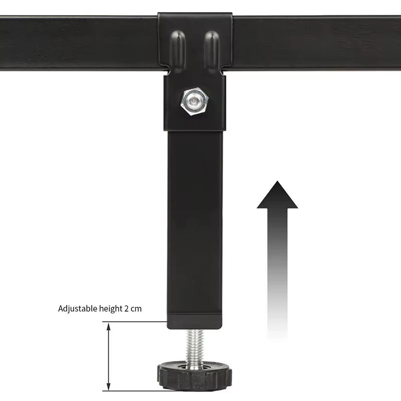 Colonne de support de pied de lit à cadre nervuré, 3 × 3cm, pied de serrage, support latéral de lit, meubles réglables renforcés, fond de lit muet