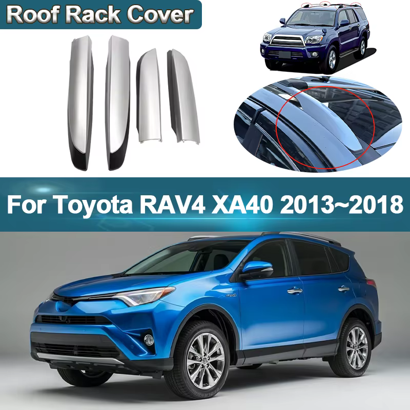 Couvercle de protection d'extrémité de rail de barre T1, toit avant et arrière, accessoires de voiture, Toyota RAV4, XA40, 2013, 2014, 2015, 2016, 2017, 2018