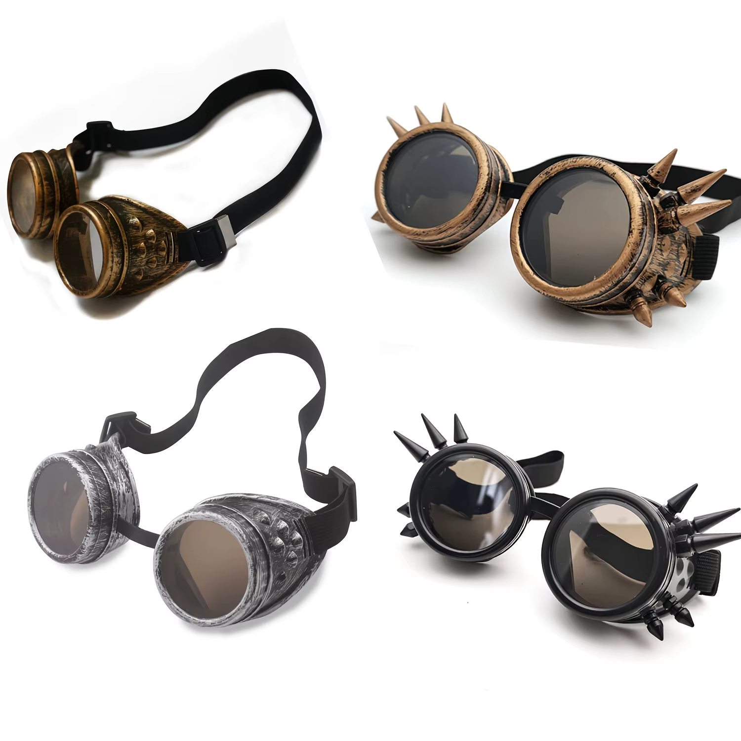 Lunettes Steampunk lunettes de Cosplay à pointes Vintage, lunettes Steampunk rétro gothiques Punk pour accessoires de Cosplay de fête costumée
