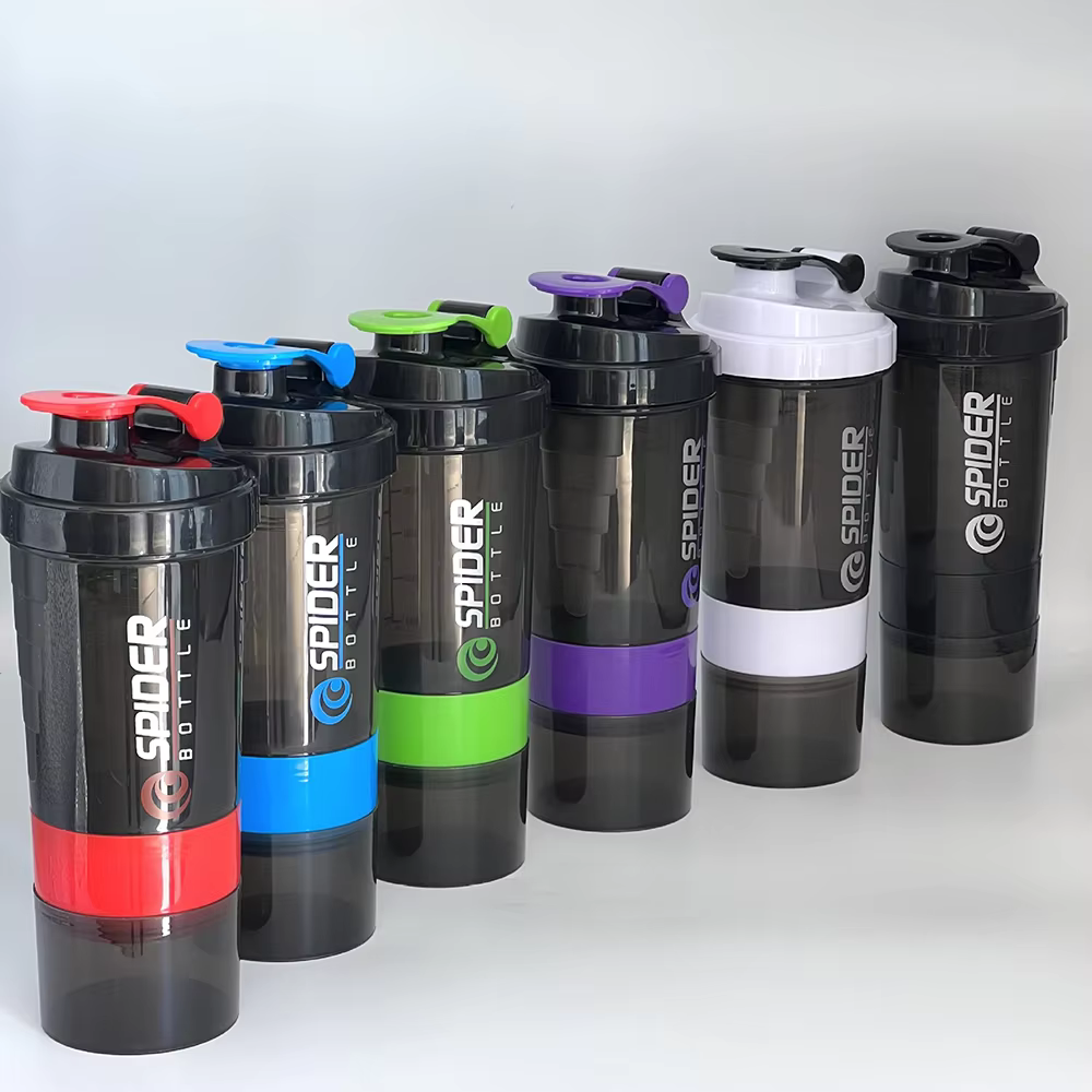 Bouteille shaker à 3 compartiments pour protéines