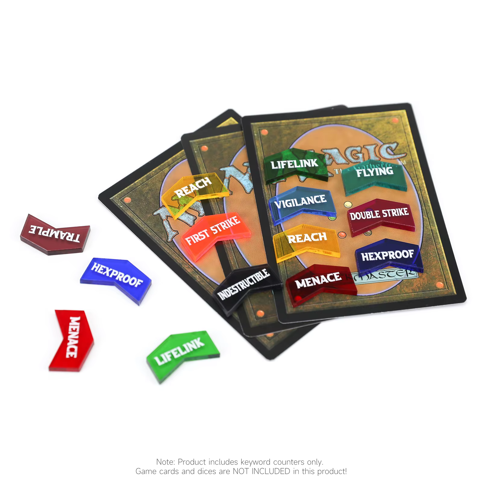Jeu de jetons de compteur de mots clés MTG, 60 pièces, pour Magic The Gathering, cartes MTG CCG, accessoires de jeu, jouet avec étui