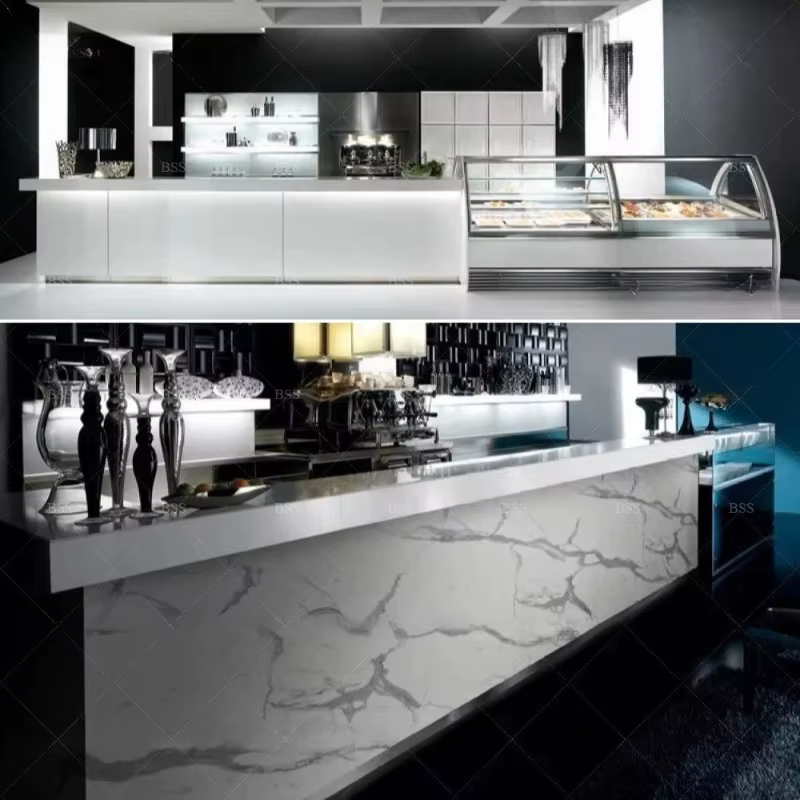 Comptoir de bar commercial pour restaurant à vendre – Idée de bar moderne et rétro, comptoir de bar en acier inoxydable de haute qualité, comptoir à café personnalisé