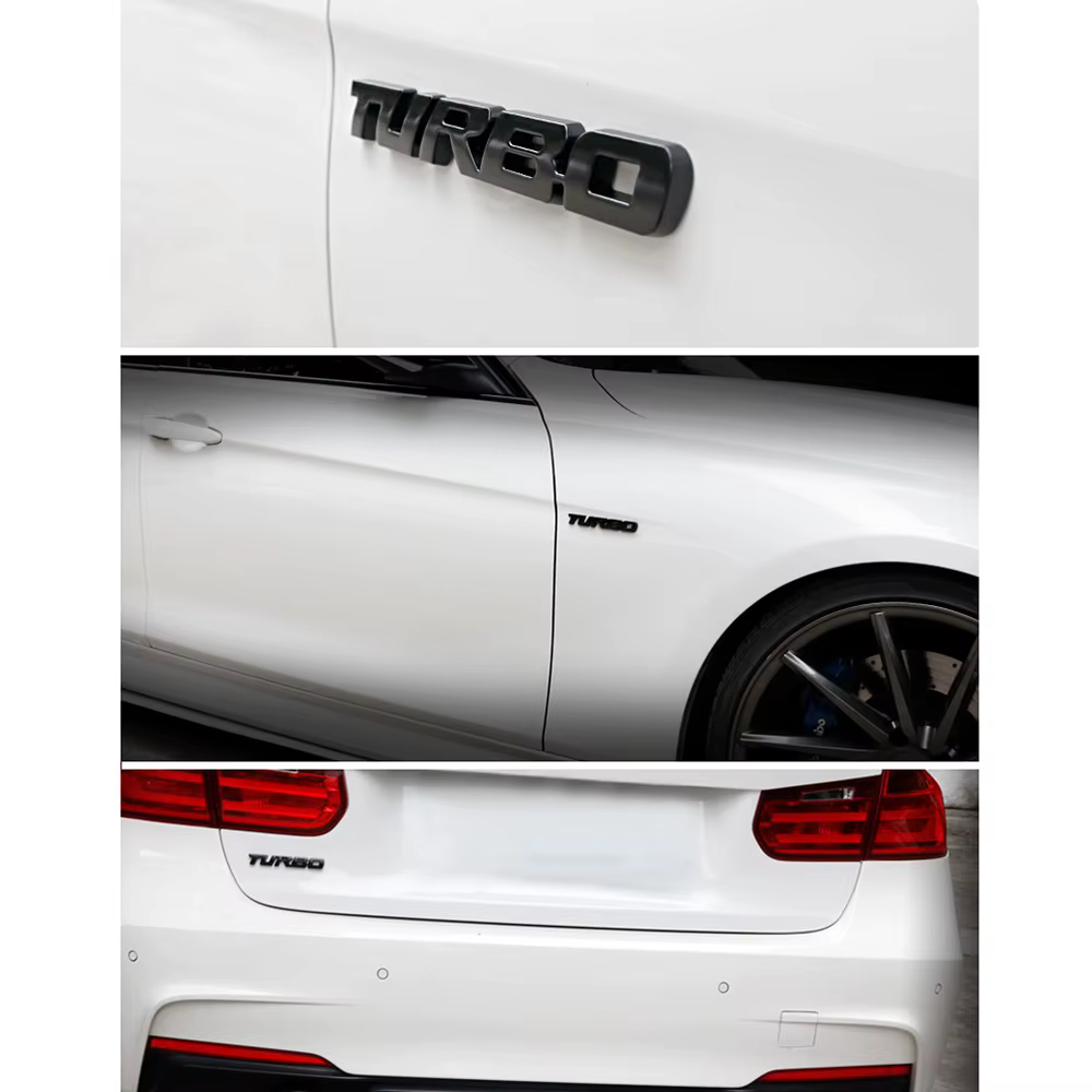 9.7*1.1 cm style de voiture voiture Turbo Boost chargement stimulant 3D métal Chrome alliage de Zinc 3D emblème Badge autocollant autocollant Auto accessoire