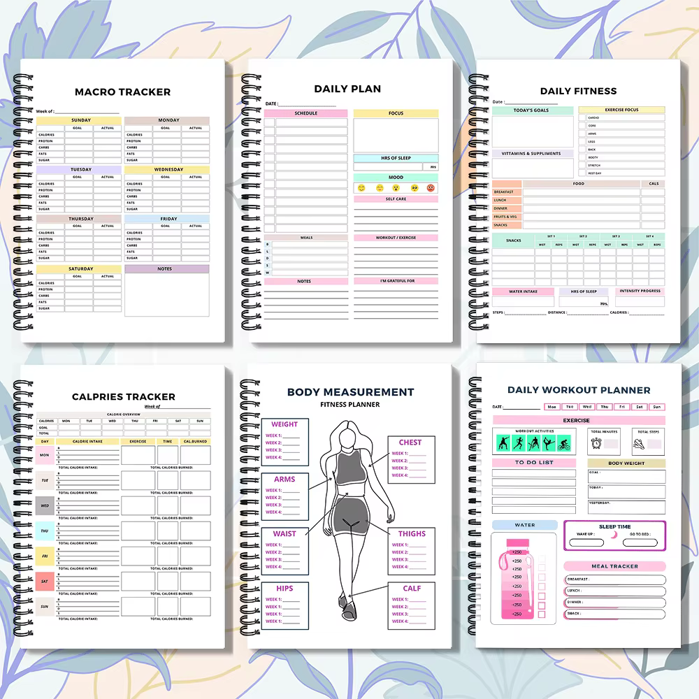 Lot de 1 planificateur de fitness – Journal de fitness