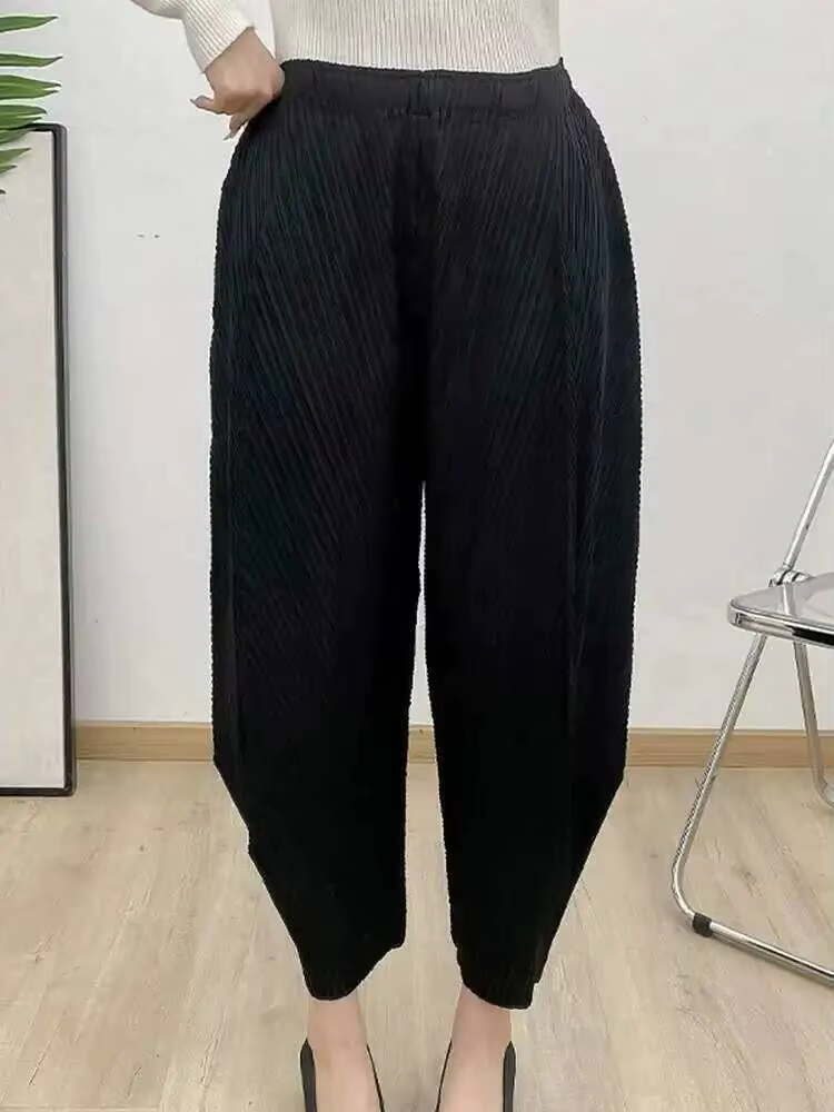 Pantalon sarouel plissé pour femme