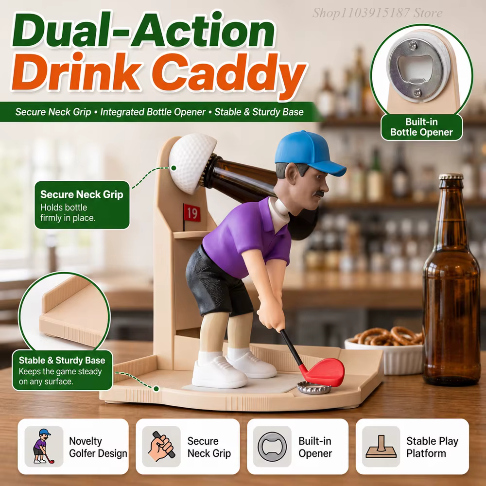 Jeu d'ouvre-bouteille de golf, jeu de lancer de capsules de bière avec tableau de scores, accessoires de bar amusants pour la maison, décoration de cave des hommes, fête